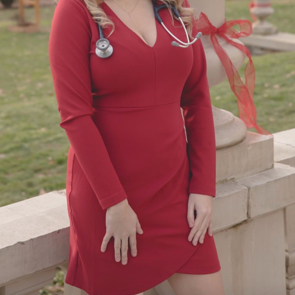 1. State - Plunging V-Neck Long Sleeve Dress